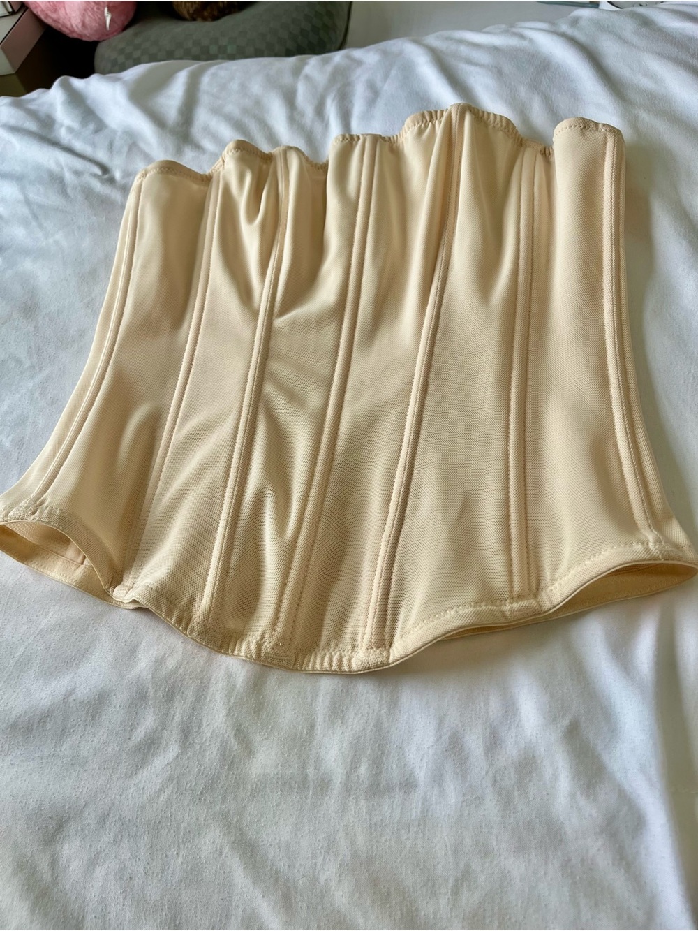 Seamless Strapless Waist Cincher Corset - Cream